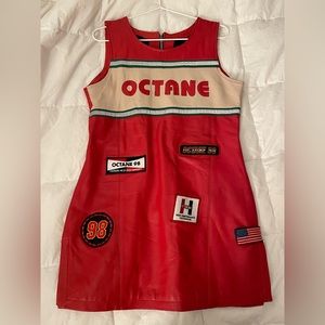 Leather dress racing style